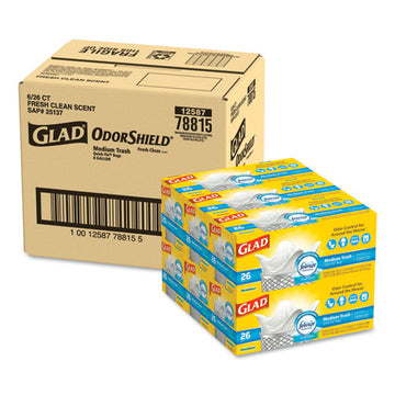 Glad® Odorshield Medium Quick-tie Trash Bags, 8 Gal, 0.57 Mil, 21.63" X 23", White, 156-carton freeshipping - TVN Wholesale